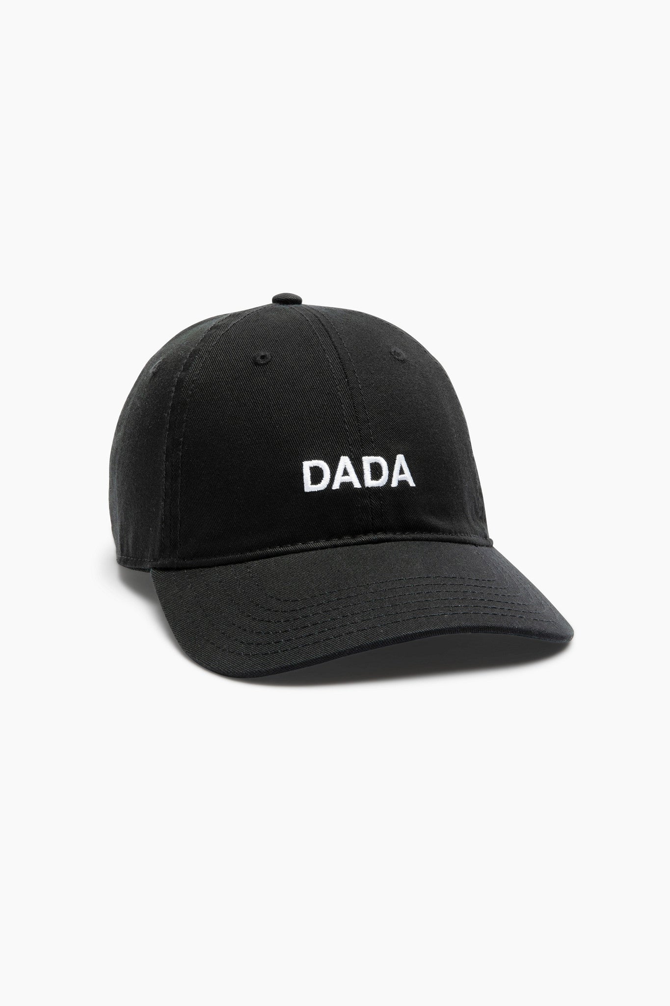 Black cap with 'DADA' text on a white background